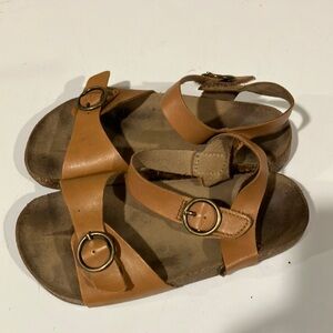Brown Leather Sandals with Buckle